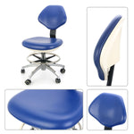 Dental Doctor Stool With Adjustable Seat And Backrest 360-Degree Rotated Blue Color - pairaydental.com