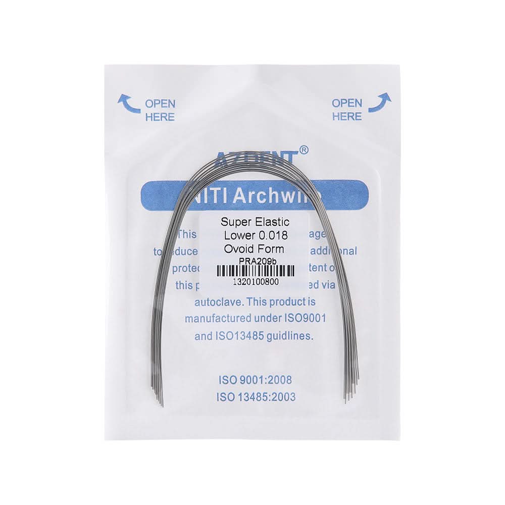 Archwire NiTi Super Elastic Ovoid Round 0.012-0.020 Upper/Lower 10pcs/Pack - pairaydental.com