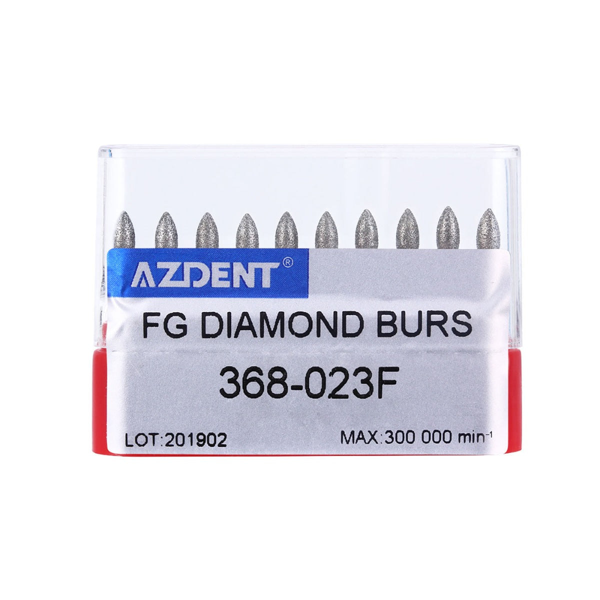 Dental Diamond Bur FG 368-023F Football Red 10pcs/Kit - pairaydental.com
