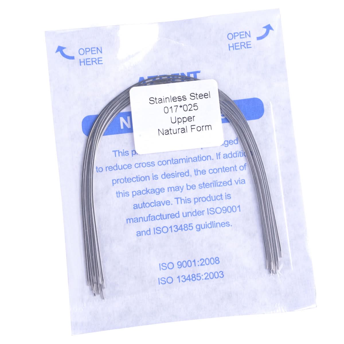 Orthodontic Archwire Stainless Steel Rectangular Natural 0.016-0.021 x 0.016-0.025 Upper/Lower 10pcs/Pack - pairaydental.com