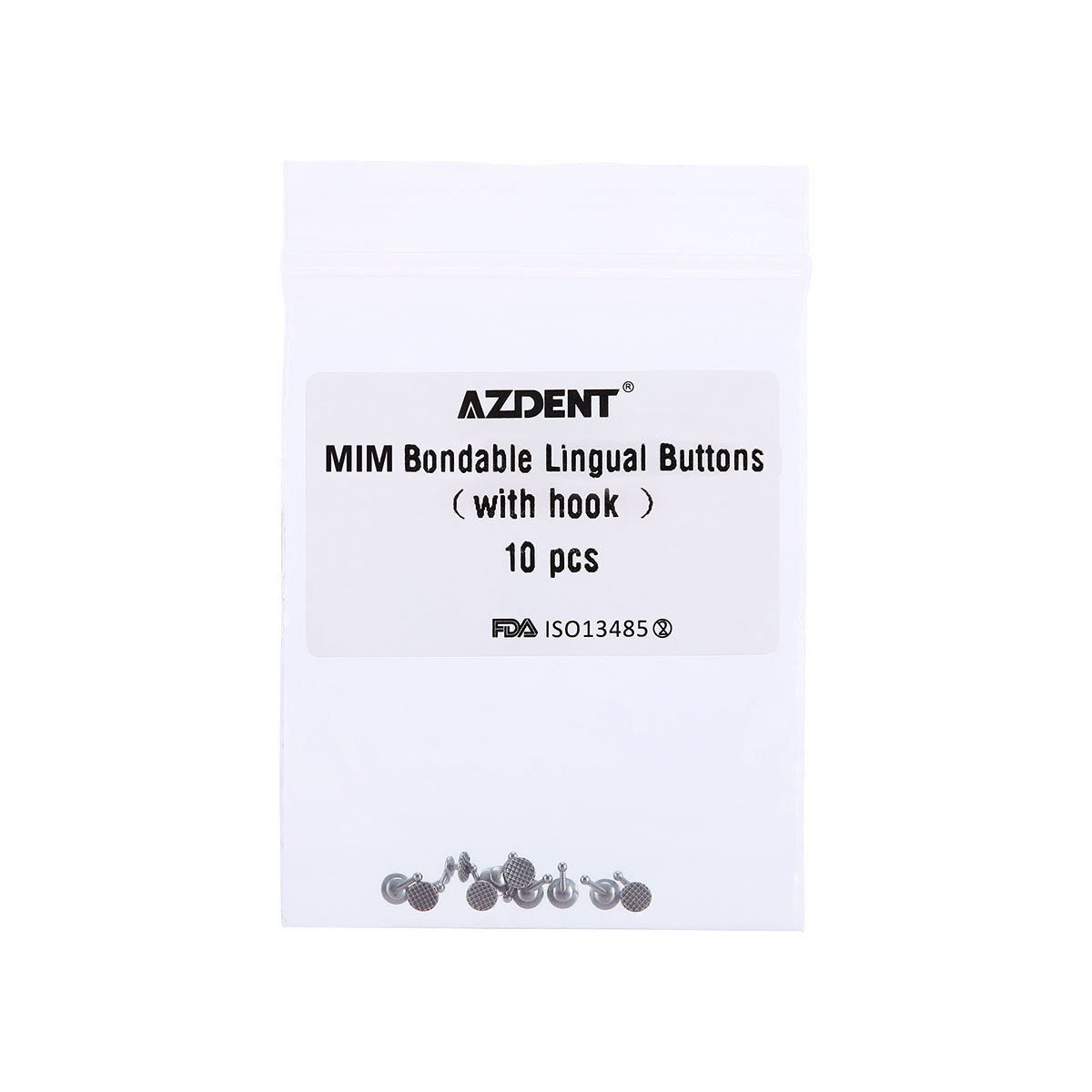 AZDENT Dental Bondable Lingual Buttons with Hook Round Base, 10pcs/Bag - pairaydental.com