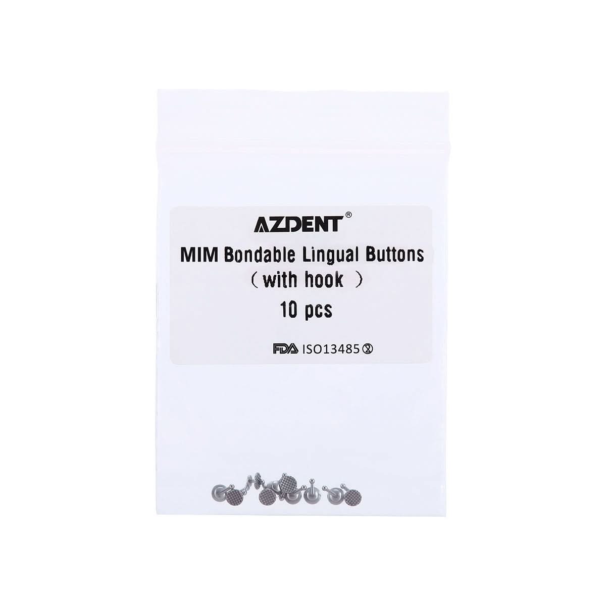 AZDENT Dental Bondable Lingual Buttons with Hook Round Base, 10pcs/Bag - pairaydental.com