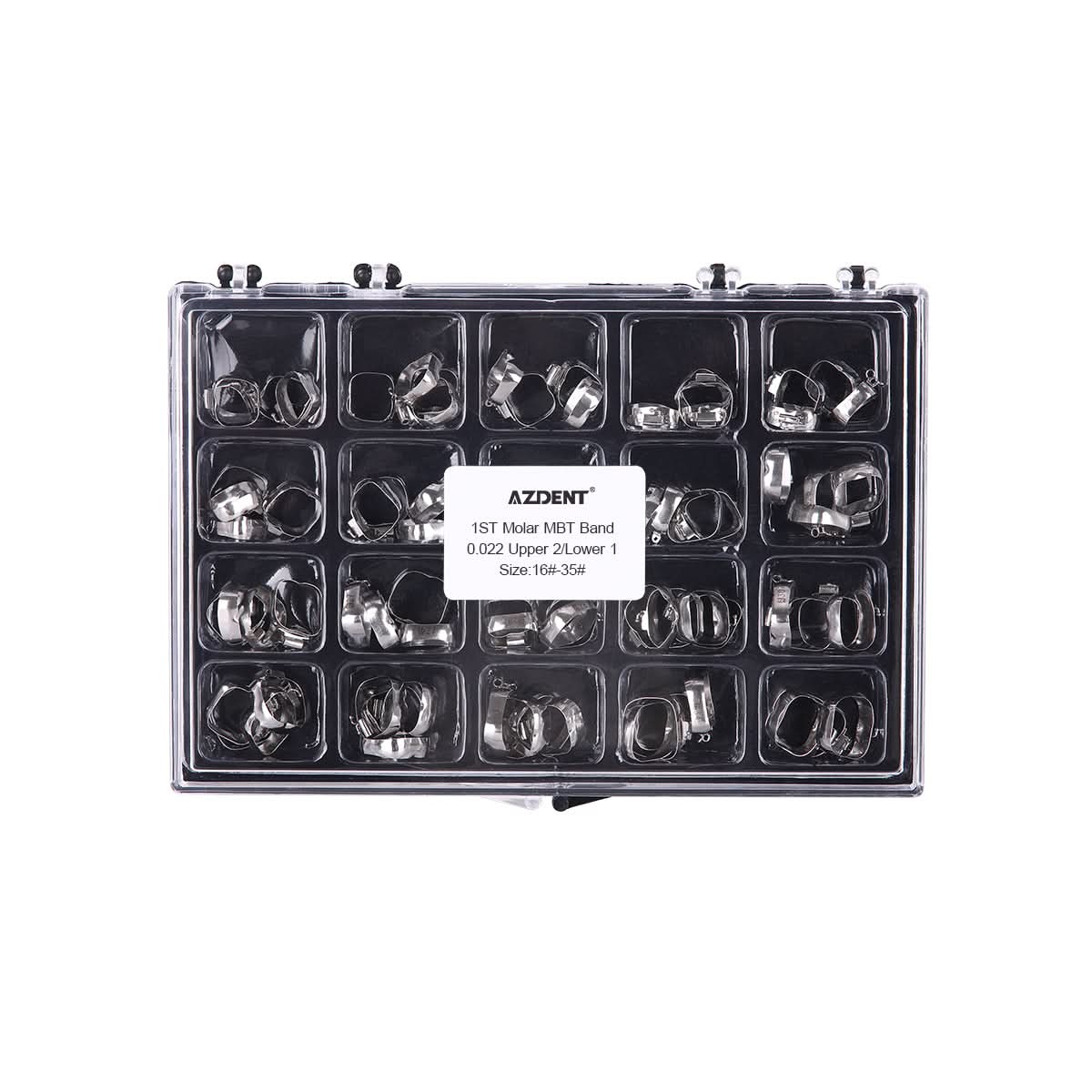 Orthodontic 1st Molar Bands with Buccal Tube MBT 0.022 #16-#35 U2/L1 80pcs/Box - pairaydental.com
