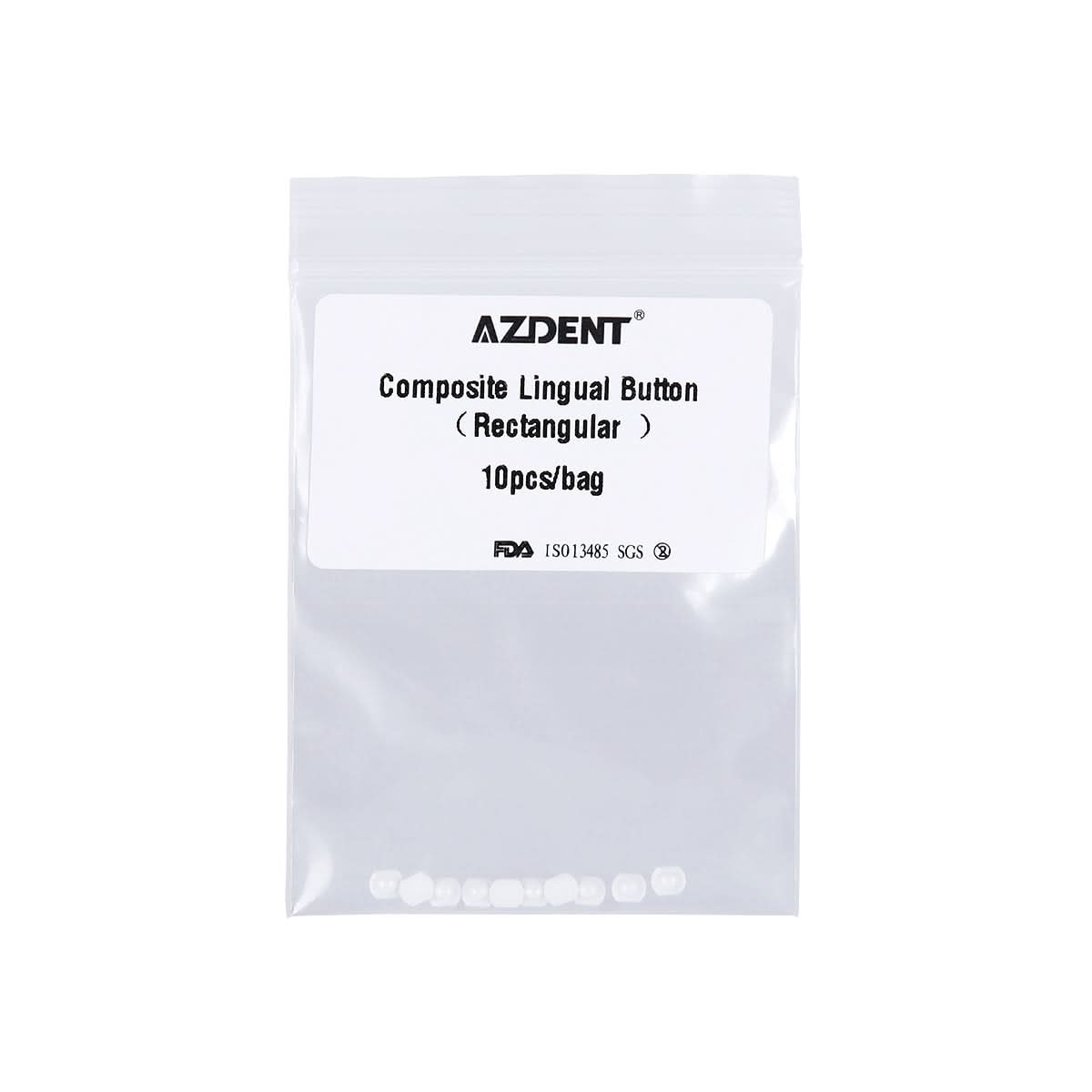 Dental Lingual Button Bondable Composite Ceramic Round/Rectangular Base 10pcs/Bag - pairaydental.com