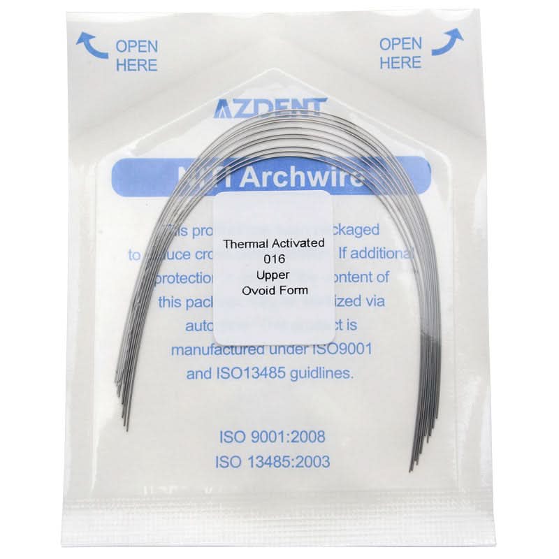 Archwire NiTi Thermal Active Ovoid Round 0.012-0.020 Upper/Lower 10pcs/Pack - pairaydental.com