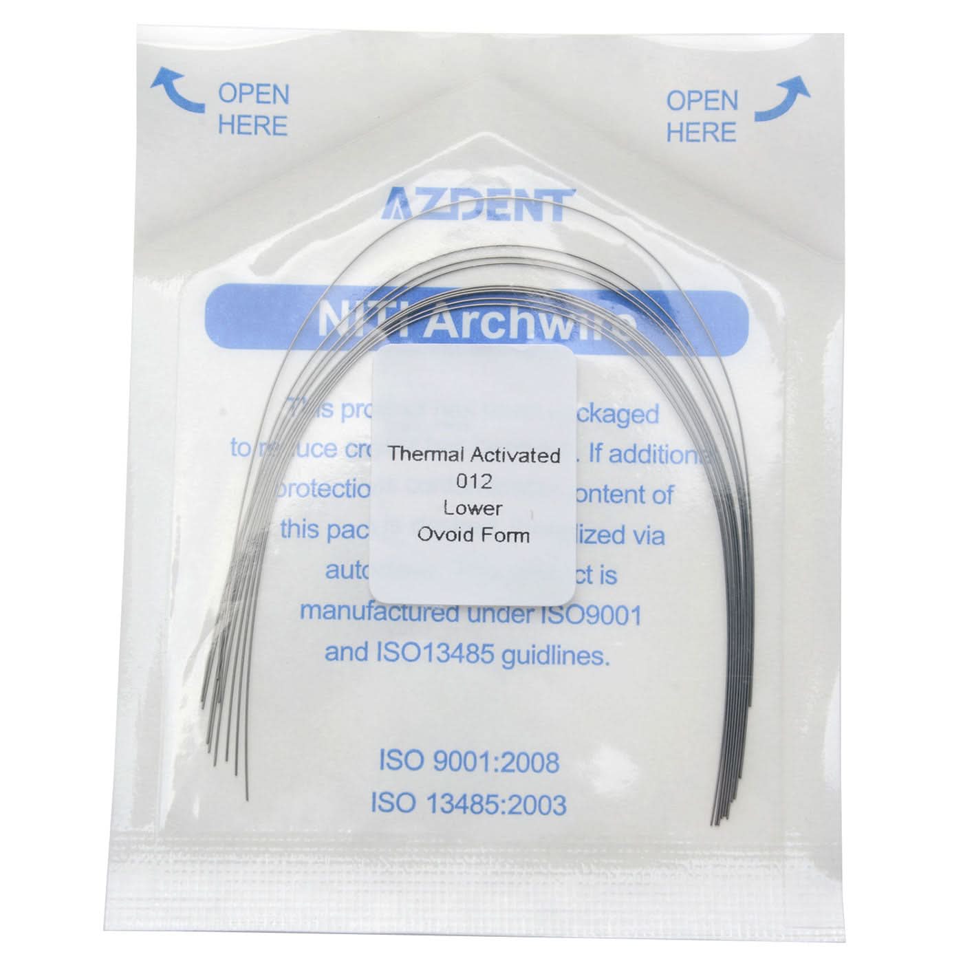 Archwire NiTi Thermal Active Ovoid Round 0.012-0.020 Upper/Lower 10pcs/Pack - pairaydental.com