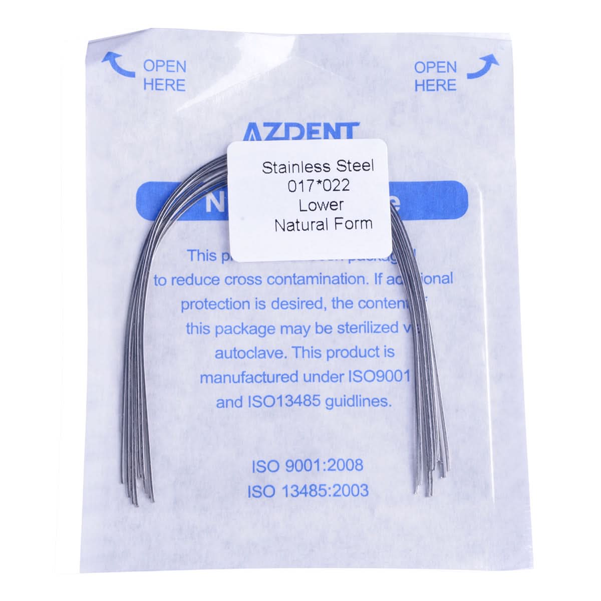 Orthodontic Archwire Stainless Steel Rectangular Natural 0.016-0.021 x 0.016-0.025 Upper/Lower 10pcs/Pack - pairaydental.com