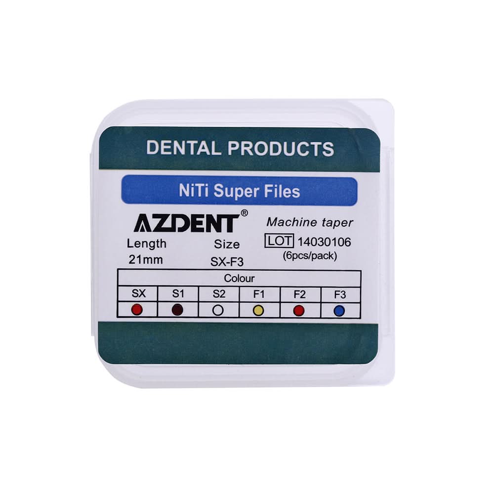 Endo NiTi Rotary Files 21mm Assorted SX-F3 6pcs/Pack - pairaydental.com