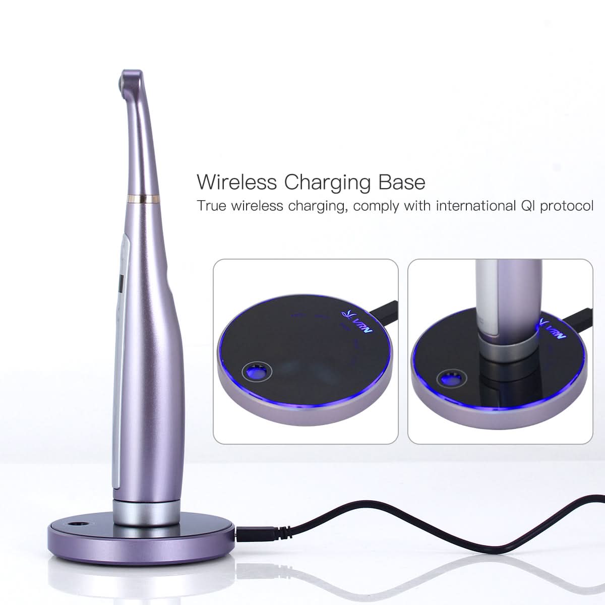 VAFU LED Curing Light Cordless OLED Screen 1 Second DeepCure Wide Specturm Metal Body With Caries Detector Light Meter 3200mW/Cm² - pairaydental.com