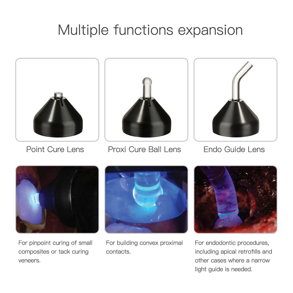VAFU LED Curing Light Cordless OLED Screen 1 Second DeepCure Wide Specturm Metal Body With Caries Detector Light Meter 3200mW/Cm² - pairaydental.com
