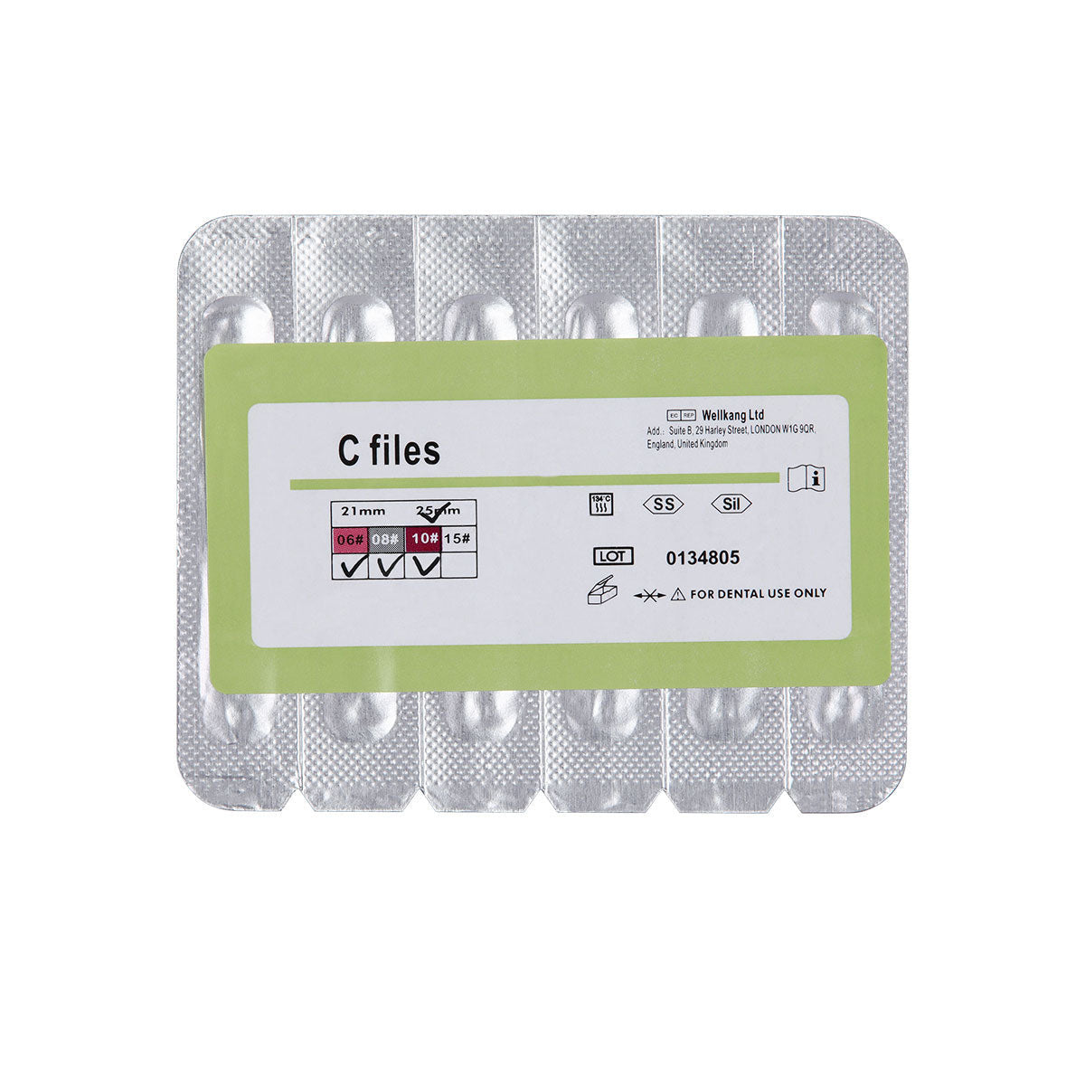 Endo C Files Hand Use Stainless Steel 25mm #6 #8 #10 Assorted 6pcs/Pack - pairaydental.com