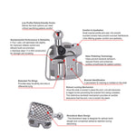 Orthodontic Metal Self Ligating Mini Bracket Roth/MBT 0.022 345 Hooks with 4 Buccal Tube 24pcs/Kit - pairaydental.com 