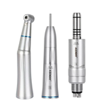 1:1 Low Speed Contra Angle & Straight Handpiece & 4 Holes Internal Water Spray Air Motor Set
