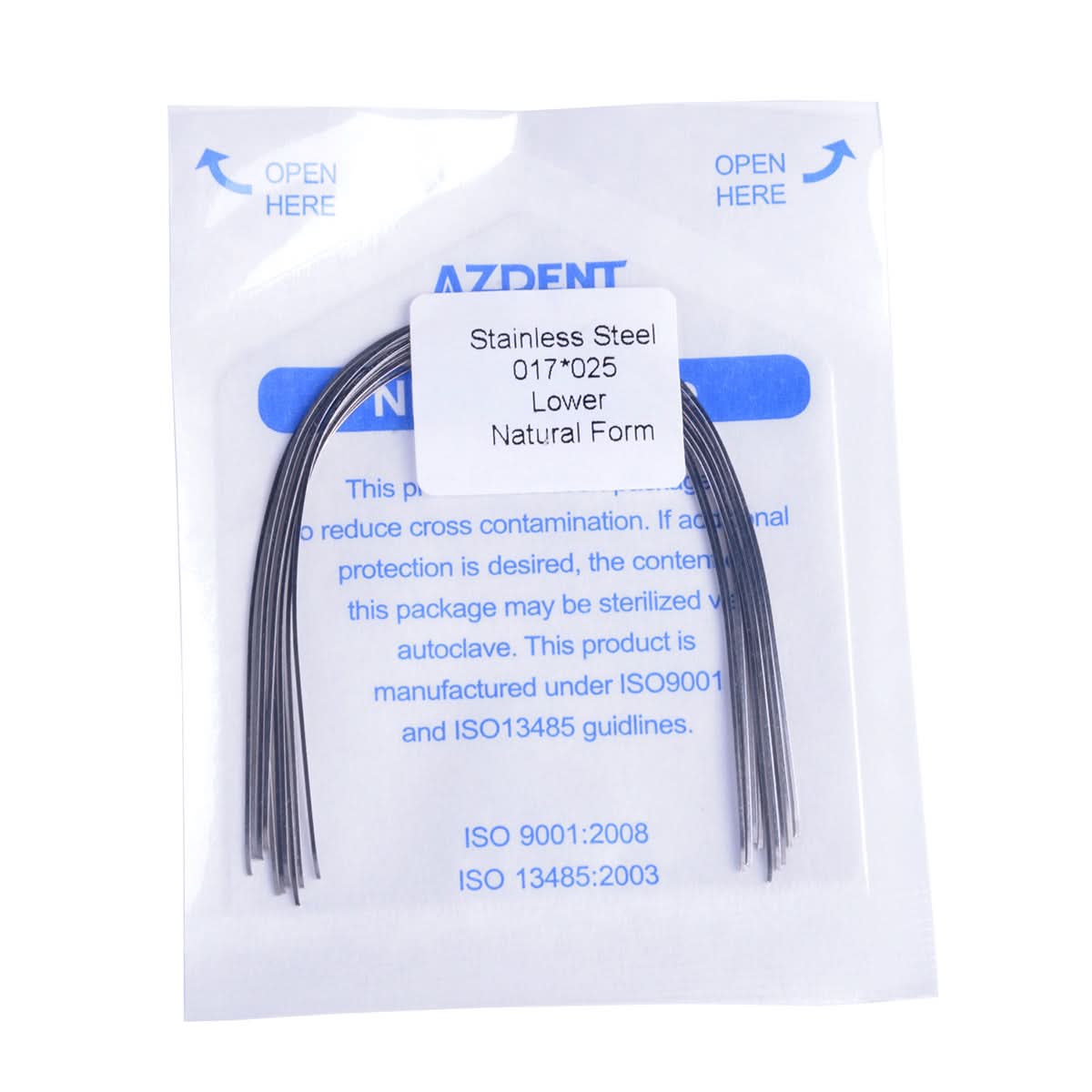 Orthodontic Archwire Stainless Steel Rectangular Natural 0.016-0.021 x 0.016-0.025 Upper/Lower 10pcs/Pack - pairaydental.com