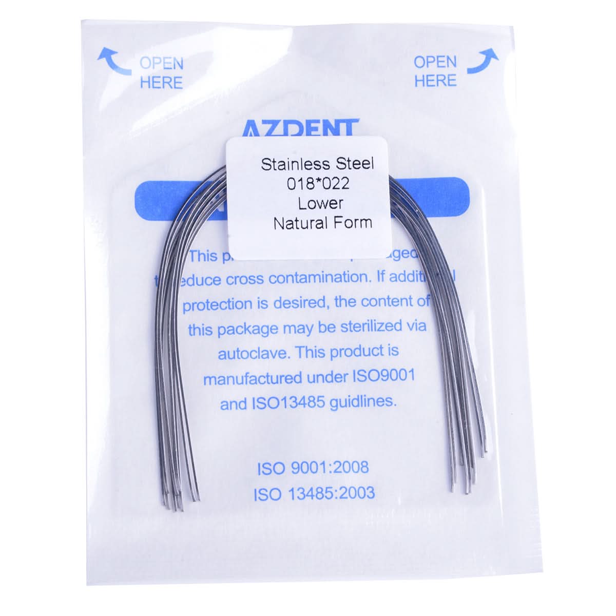 Orthodontic Archwire Stainless Steel Rectangular Natural 0.016-0.021 x 0.016-0.025 Upper/Lower 10pcs/Pack - pairaydental.com