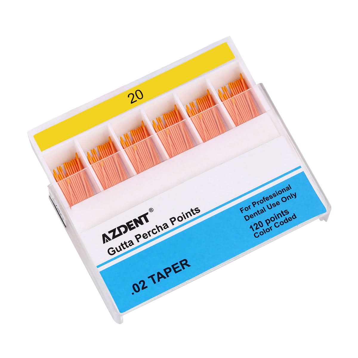 Gutta Percha Points 0.02 Taper 15-40# Color Coded 7 Models 120pcs/Pk - pairaydental.com