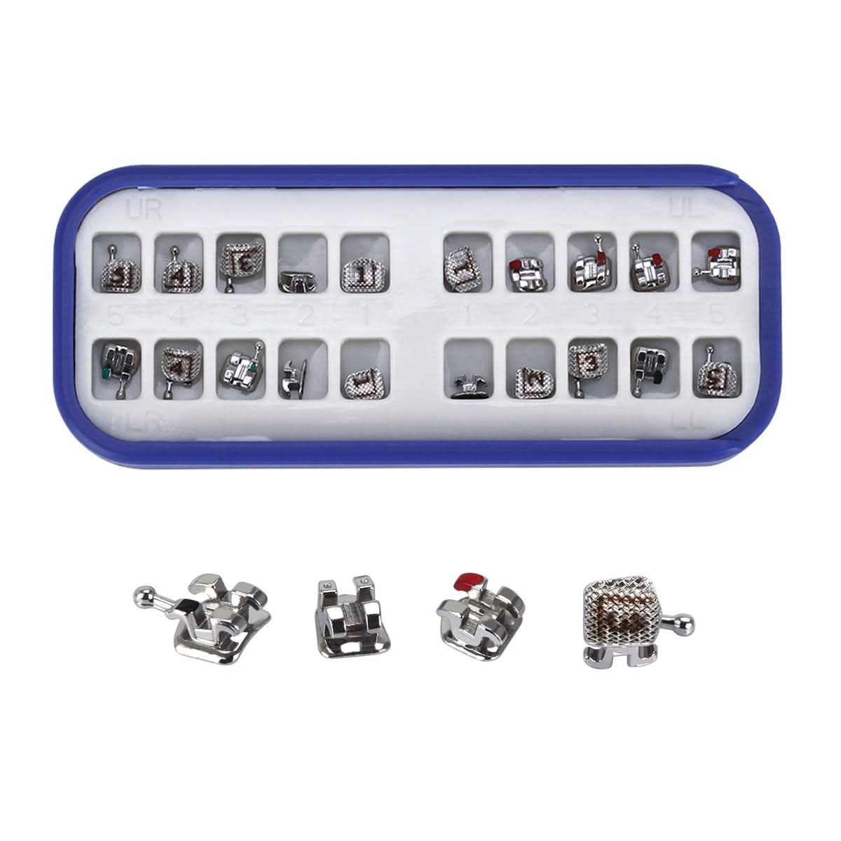 Orthodontic Metal Brackets Mini Roth/MBT 0.022 Laser Mark 345 Hooks 20pcs/Box - pairaydental.com