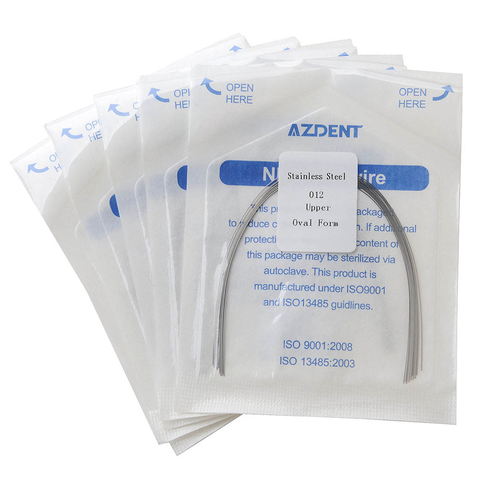 Archwire Stainless Steel Round Oval 0.012-0.020 Upper/Lower 10pcs/Pack