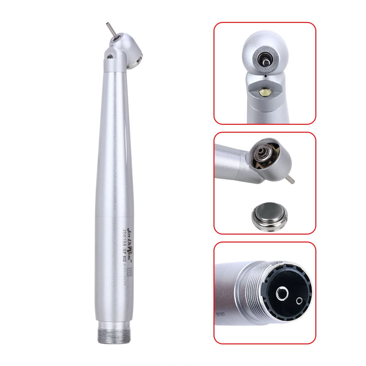 2/4 Hole LED High Speed Handpiece 45 Degree Standard Head Push Button E-Generator - pairaydental.com