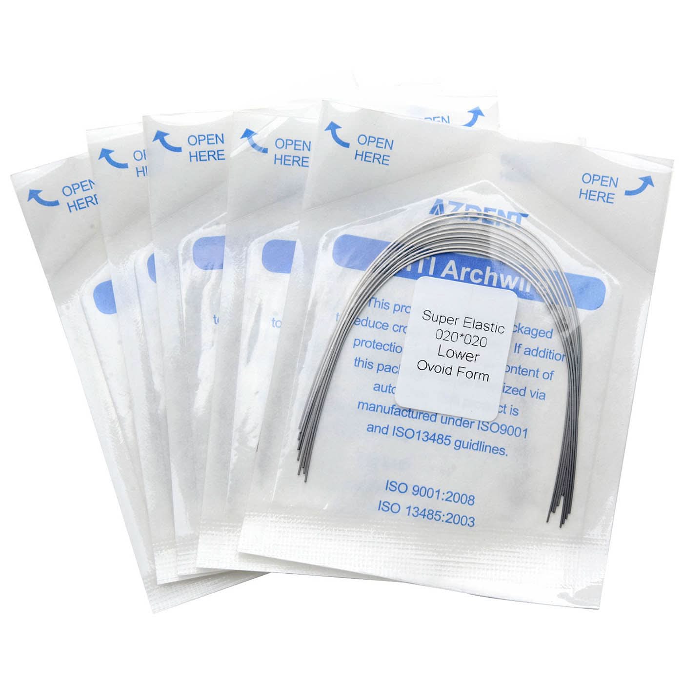 Dental Orthodontic Archwires Niti Super Elastic Ovoid Rectangular Full Size 10pcs/Pack - pairaydental.com