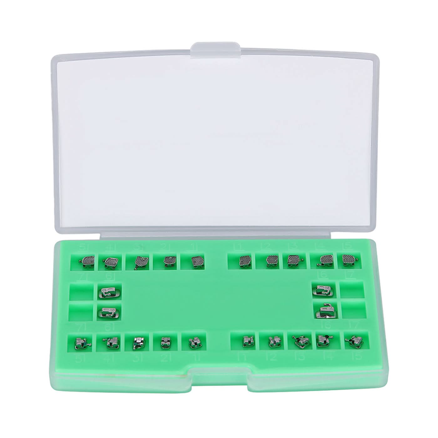 Orthodontic Metal Self Ligating Mini Bracket Roth/MBT 0.022 345 Hooks with 4 Buccal Tube 24pcs/Kit - pairaydental.com 