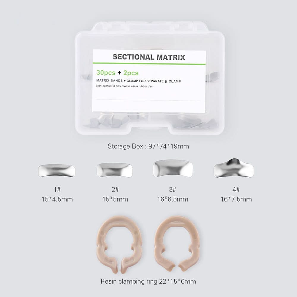 Dental Sectional Contoured Metal Matrices Matrix Refill Kit 30pcs/Box - pairaydental.com