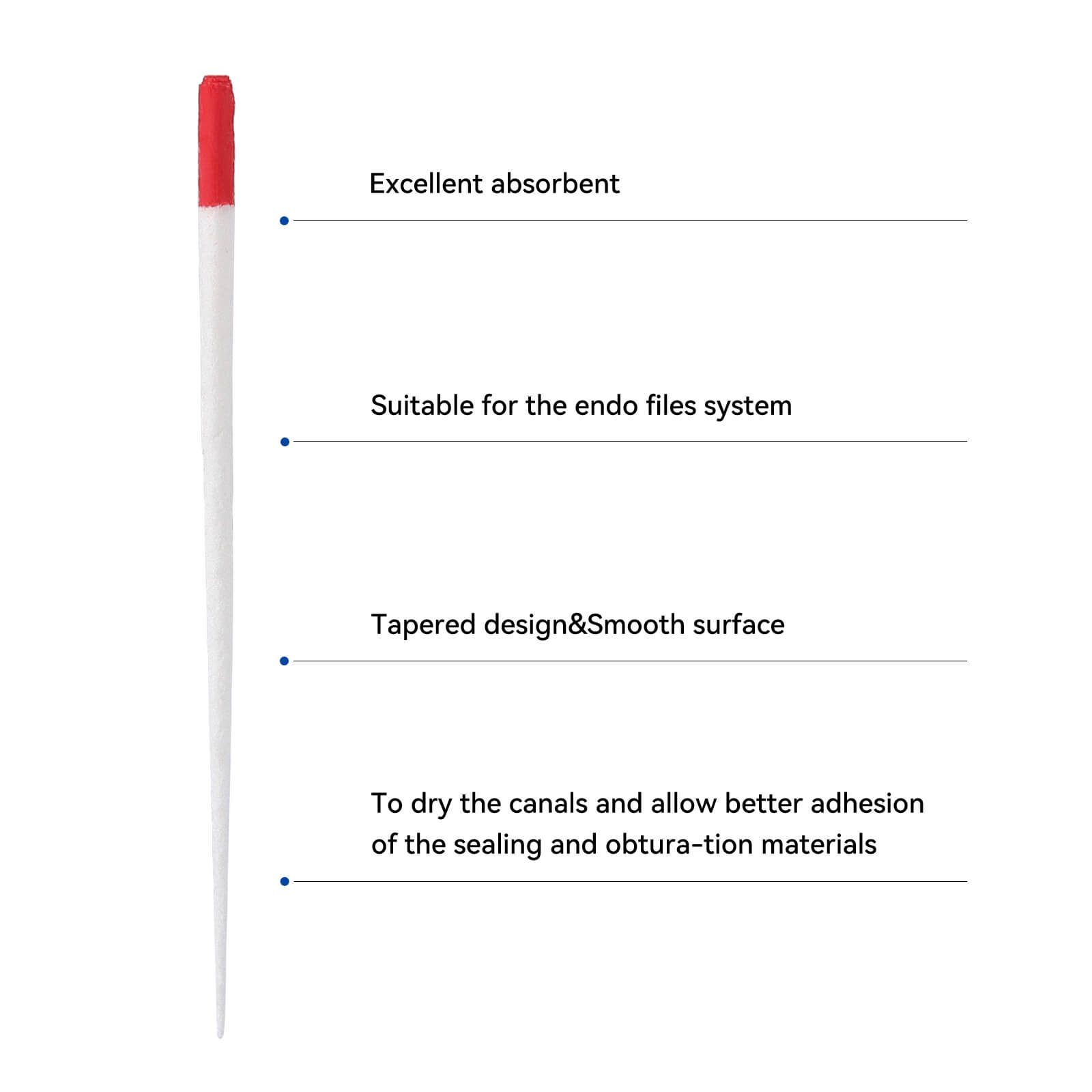 Absorbent Paper Points F2 100pcs/Pack - pairaydental.com