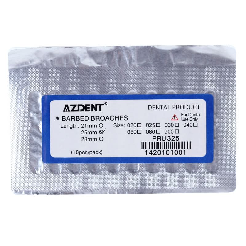 Endo Barbed Broaches Files Stainless Steel 25mm 10pcs/Pk - pairaydental.com