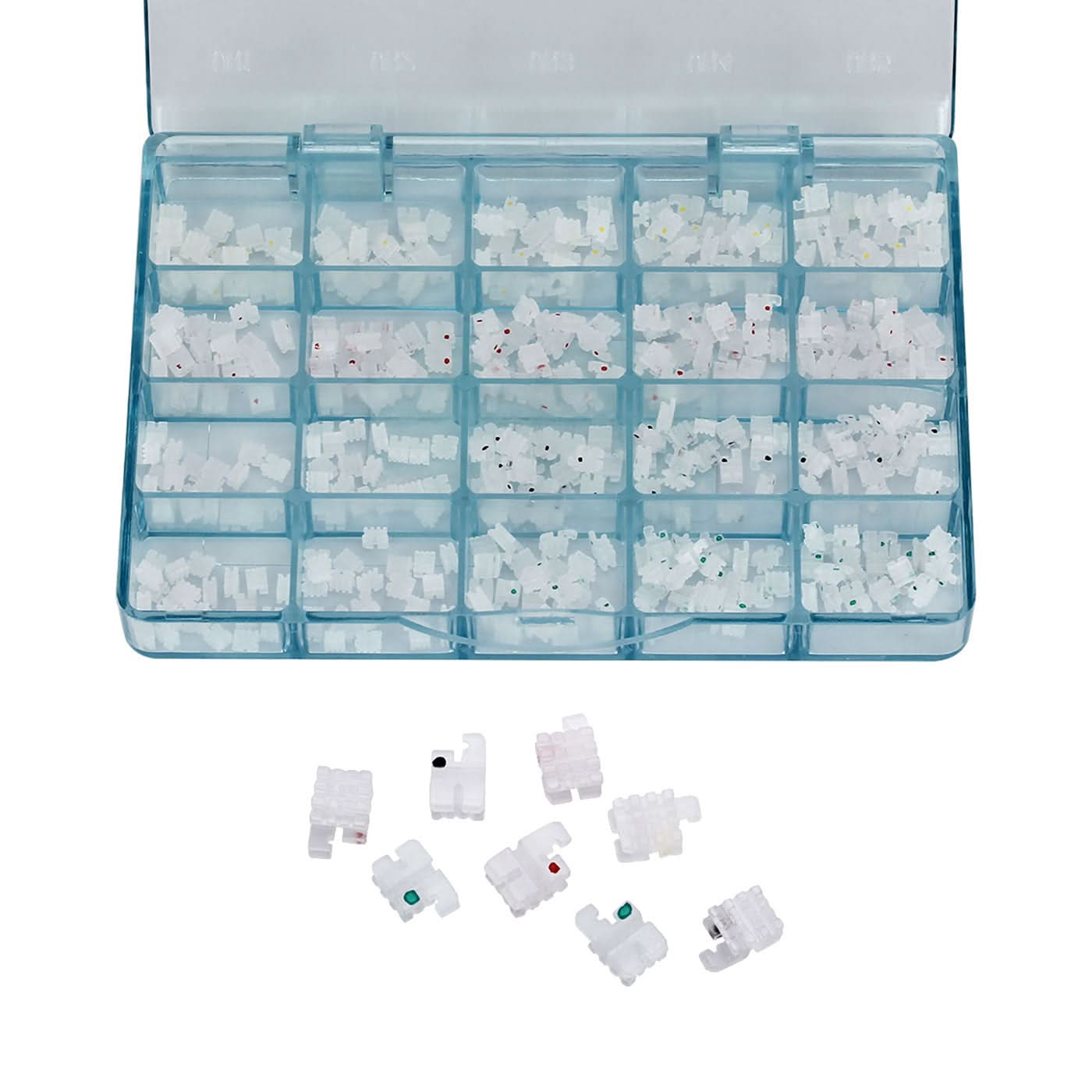 Orthodontic Ceramic Brackets Roth/MBT 0.022 345 Hooks 400pcs/Box