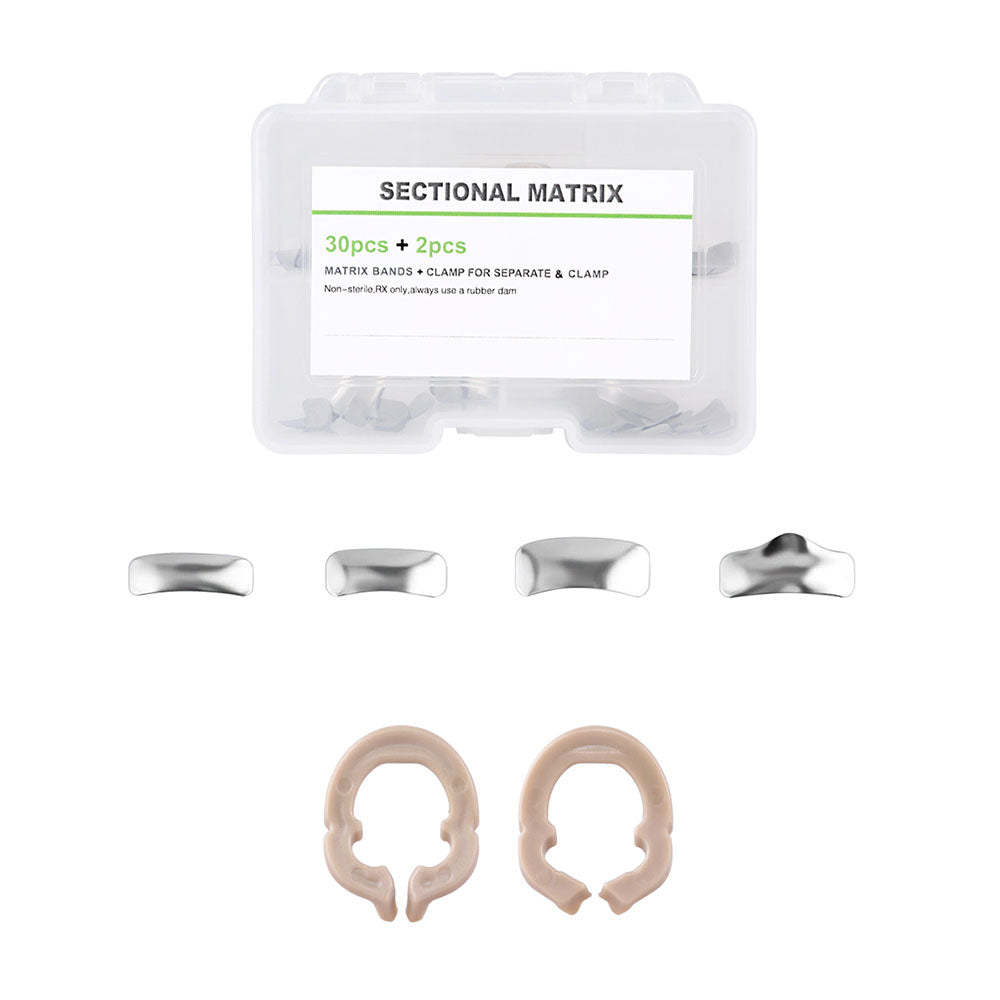 Dental Sectional Contoured Metal Matrices Matrix Refill Kit 30pcs/Box - pairaydental.com