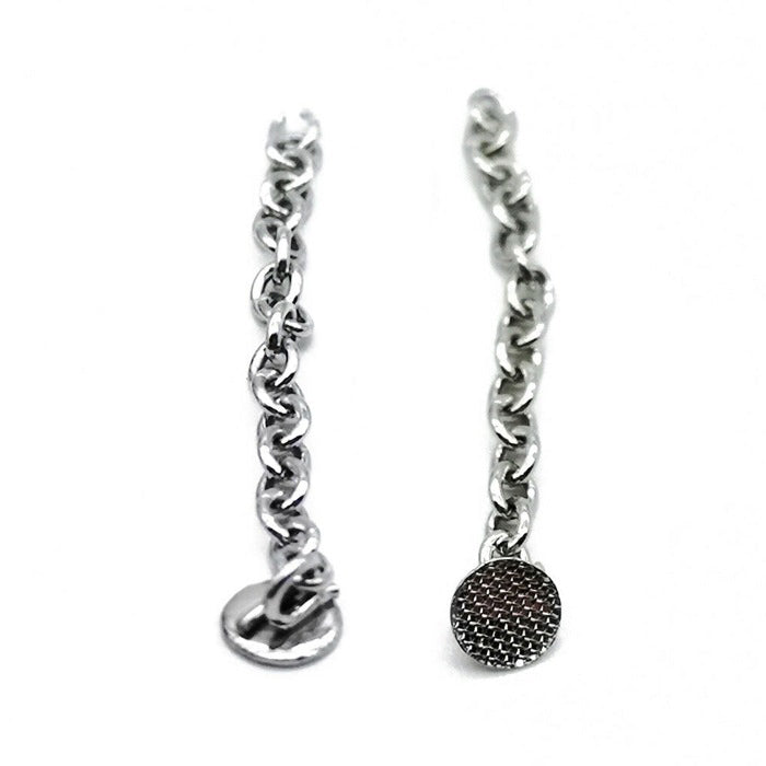 Dental Traction Button Chain Silver Round 2pcs/Bag - pairaydental.com