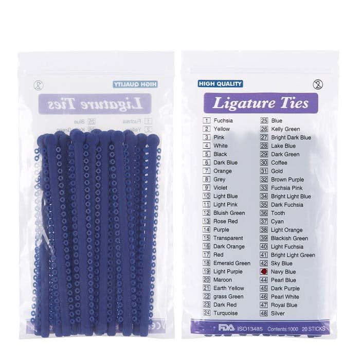 Orthodontic Elastic Ligature Ties 7 Colors 1000 ties/pack - pairaydental.com