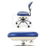 Dental Doctor Stool With Adjustable Seat And Backrest 360-Degree Rotated Blue Color - pairaydental.com