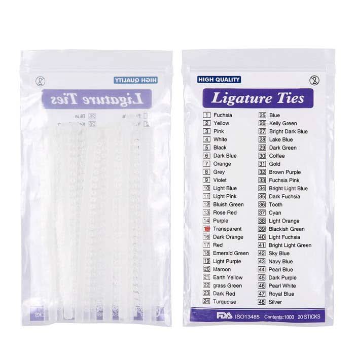 Orthodontic Elastic Ligature Ties 7 Colors 1000 ties/pack - pairaydental.com