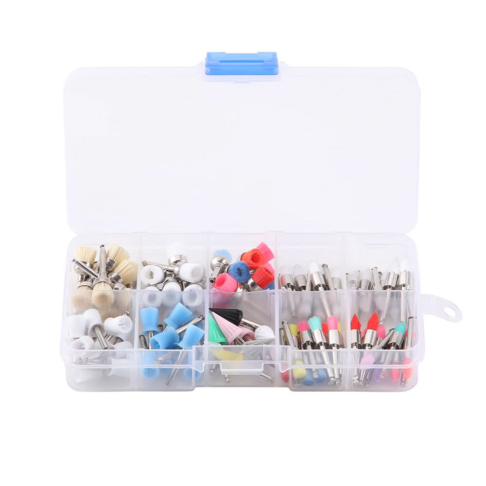 Dental Colorful Polishing Brush Cup Kits Nylon/Bristle/Silicone 100pcs/Box - pairaydental.com
