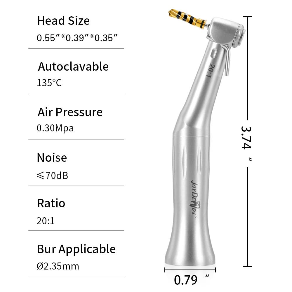 20:1 Implant Reduction Contra Angle Handpiece Push Button External Spray - pairaydental.com