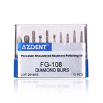 Dental Diamond Bur FG-108 Porcelain Shouldered Abutment Polishing Kit 10pcs/Kit - pairaydental.com