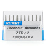 Dental Diamond Burs FG Cutting Zirconia Ceramic Z199-016M (850-016M) Round End Taper Medium 10pcs/Box - pairaydental.com