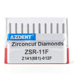 Dental Diamond Burs ZSR-11F (881-012F) for Ceramics/Composite Shaping 10pcs/Box - pairaydental.com