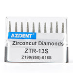 Dental Diamond Burs ZTR-13S (850-018S) for Zirconia/Ceramic Prep 10pcs/Box - pairaydental.com