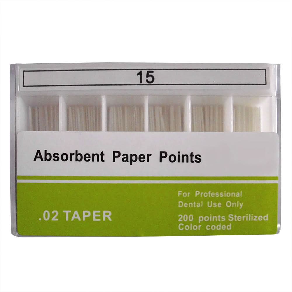 Absorbent Paper Points 0.02 Taper 15-40# 7 Models 200pcs/Pk