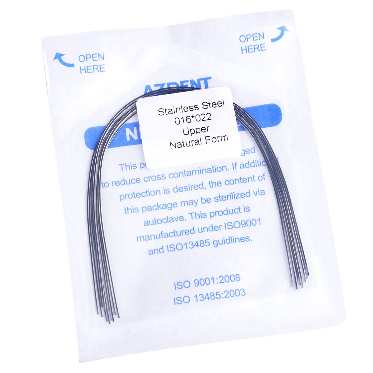 Orthodontic Archwire Stainless Steel Rectangular Natural 0.016-0.021 x 0.016-0.025 Upper/Lower 10pcs/Pack - pairaydental.com