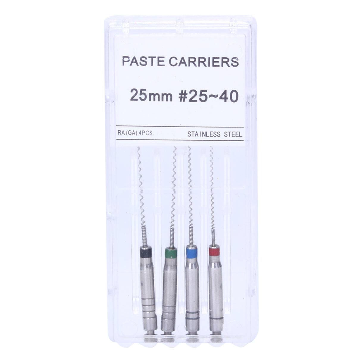 Endo Rotary Paste Carriers Stainless Steel 25mm Assorted #25-40 4pcs/Pk - pairaydental.com