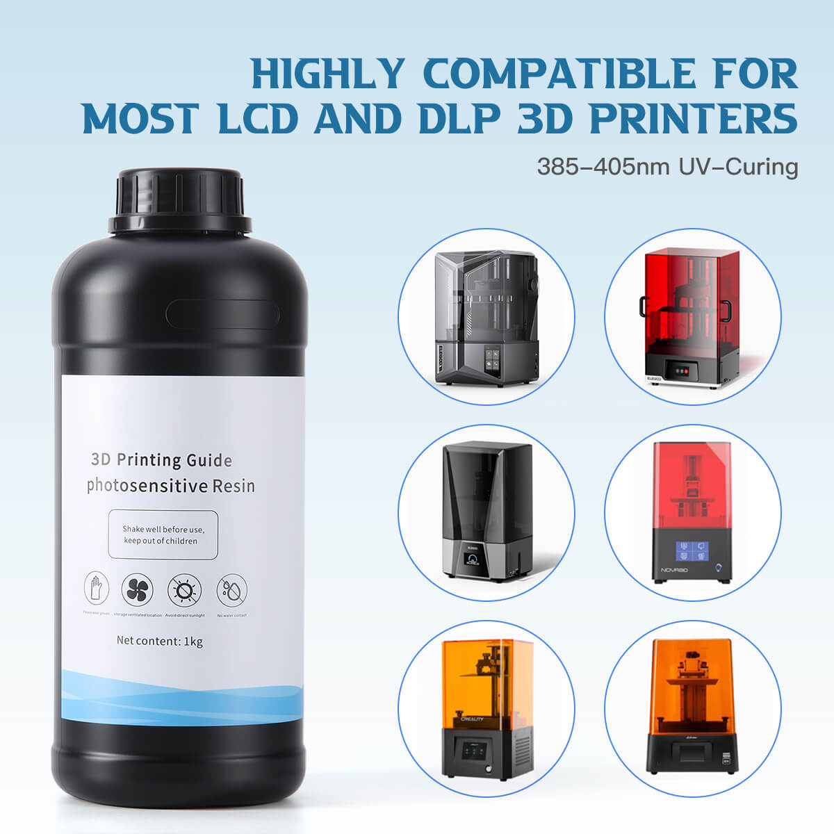 3D Printer Guide Resin Materials High Transparency 1 kg/Bottle