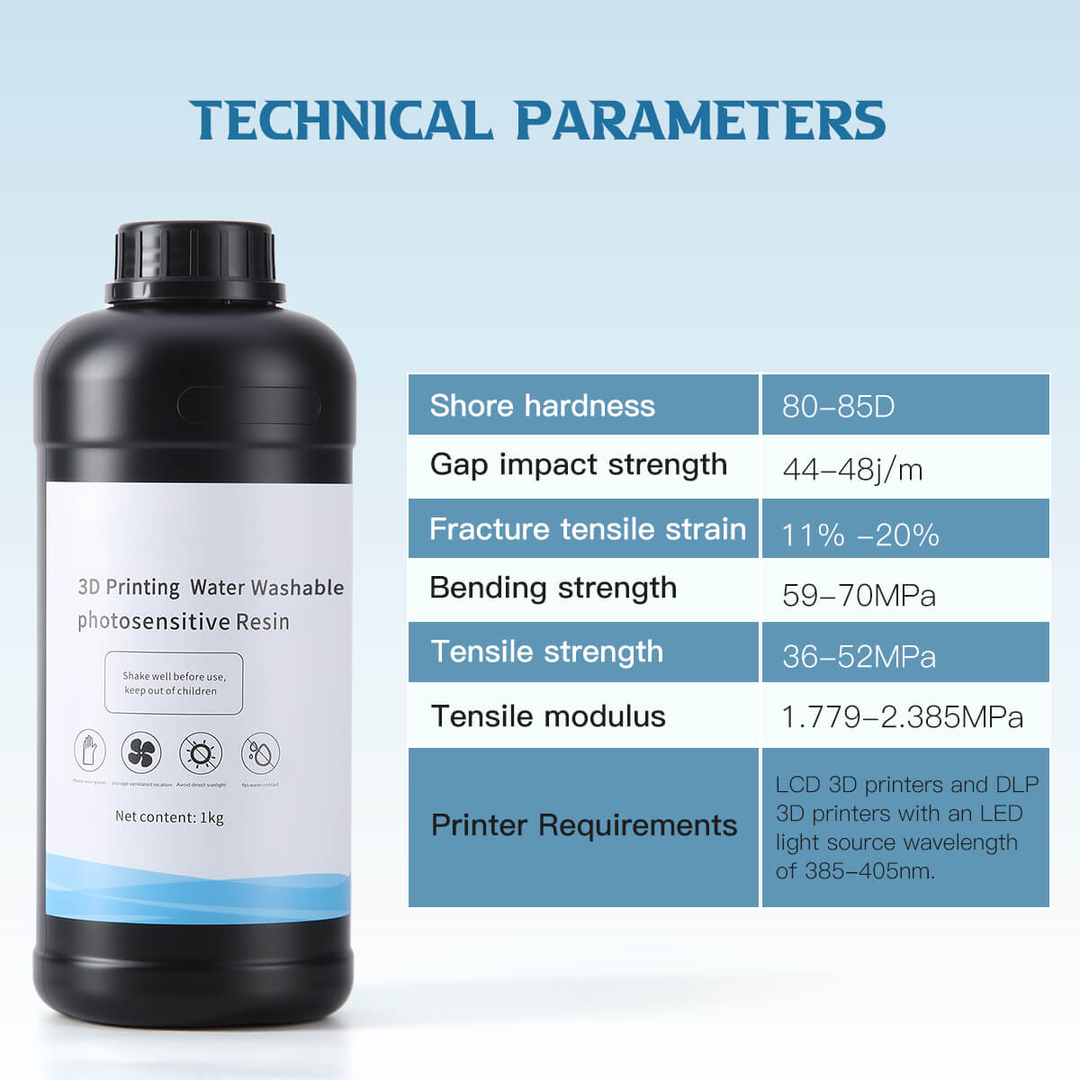 3D Printer Guide Resin Materials High Transparency 1 kg/Bottle