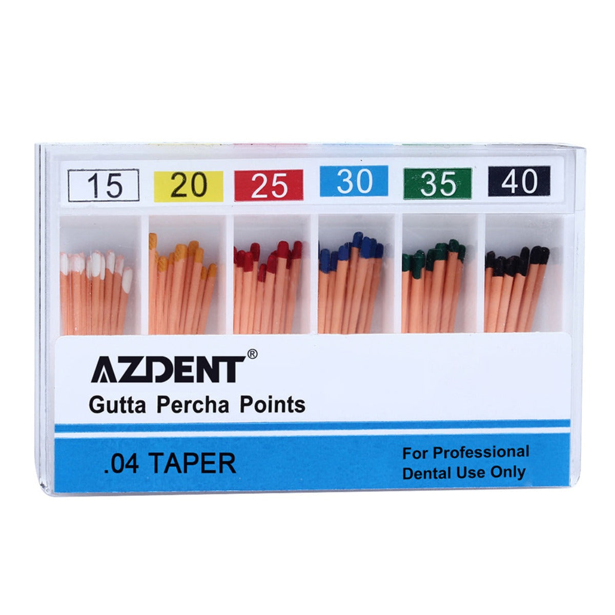 Dental Gutta Percha Points 0.04 Taper 15-40# Color Coded 60pcs/Pack - pairaydental.com