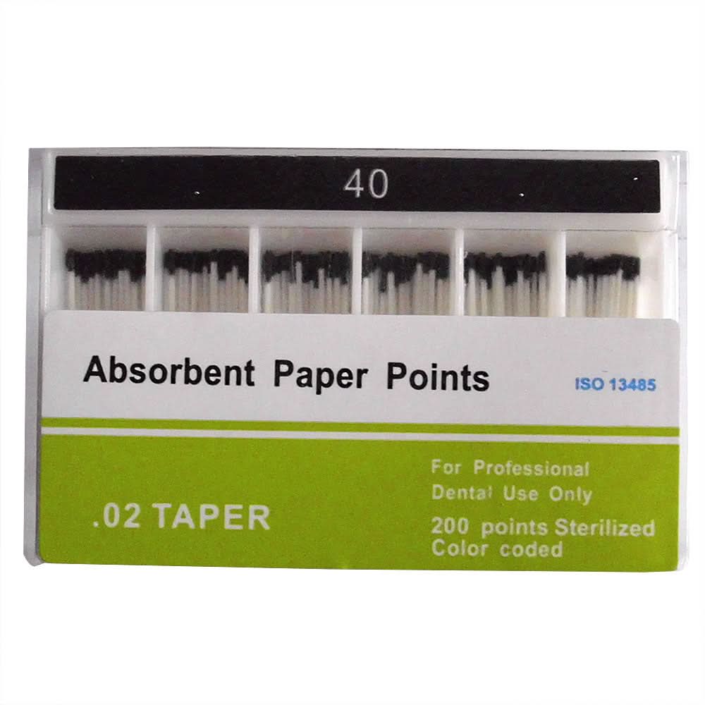 Absorbent Paper Points 0.02 Taper 15-40# 7 Models 200pcs/Pk