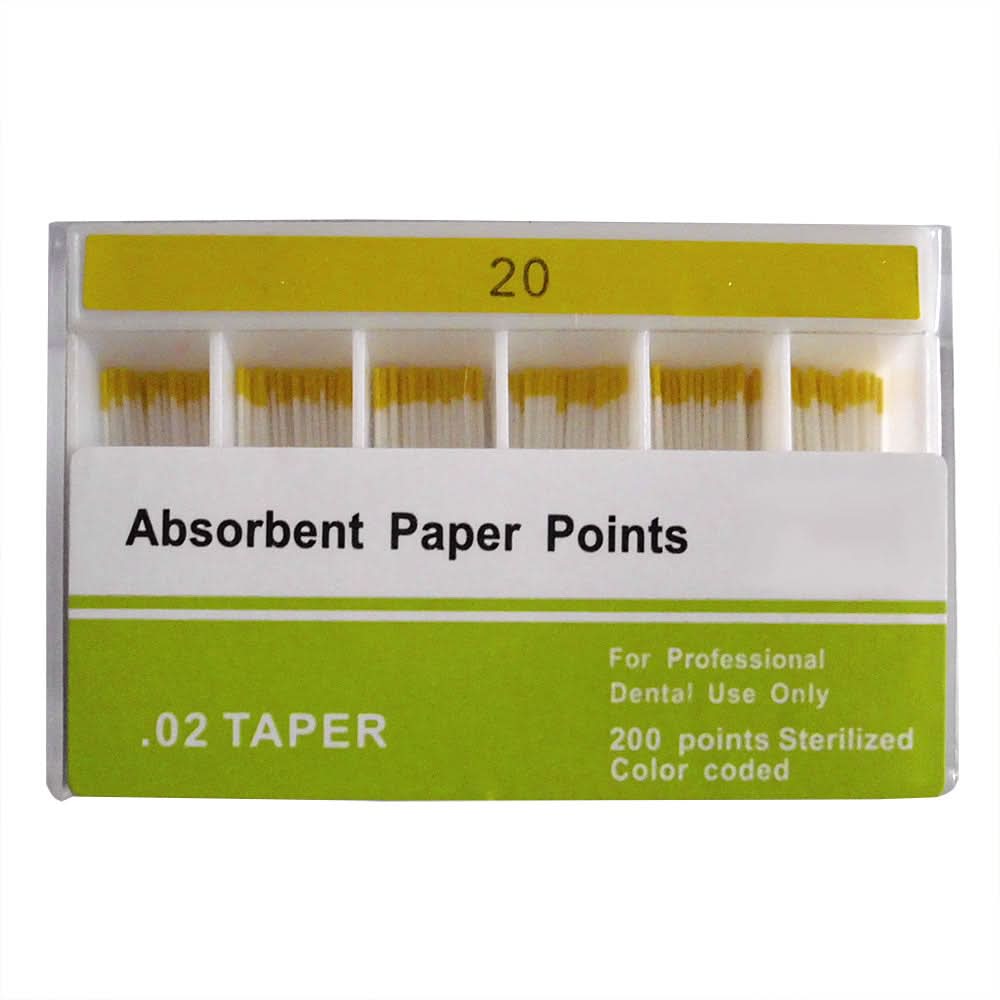 Absorbent Paper Points 0.02 Taper 15-40# 7 Models 200pcs/Pk