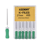 Endo Hand K-Files Stainless Steel #35 21mm 6pcs/Pk - pairaydental.com