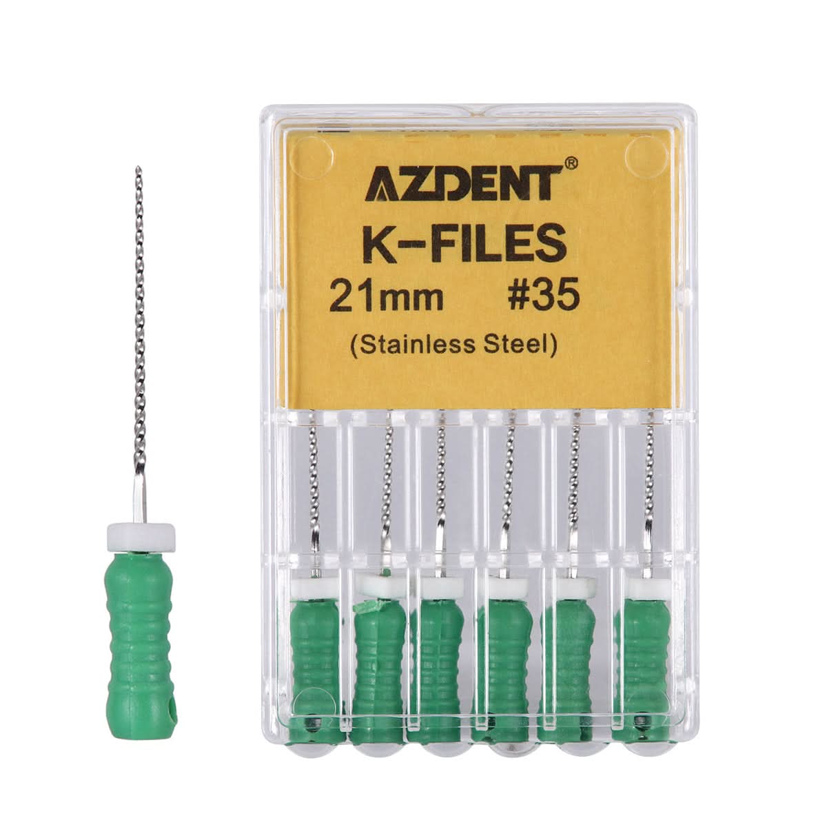 Endo Hand K-Files Stainless Steel #35 21mm 6pcs/Pk - pairaydental.com